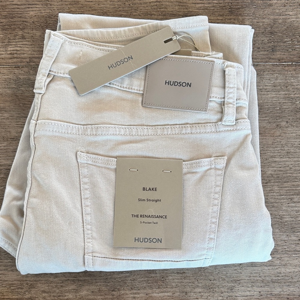 Hudson Jeans Blake Slim Straight Jeans in Light Tan